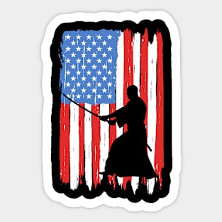 American Flag Kendo Graphic Sticker